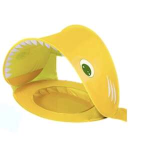 Бебешка плажна шатра, с мини басейн, UV защита, 115 см х 70 см, жълта 99322989 - Статия за плажа