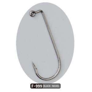 Sasame AB Jig fishing hook size 2/0, black nickel, forged, ringed - Fishing Hook