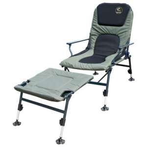Baracuda HYB010C-AL carp fishing chair with adjustable backrest and footrest, green - Fishing Chair & Armchair