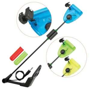 Baracuda BB Swinger with counterweight and illumination, green, yellow, and blue colors, fishing tackle - Bite Alarm