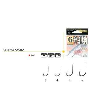 Sasame SY-02 red fishing hooks size 3, 4, 5, 6 - Fishing Hook