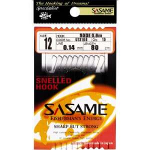 Sasame Sode U13108 Nickel fishing hooks, size 12, 10 pieces, 80 cm line, 0.14 mm diameter - Fishing Hook