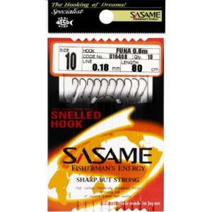 Sasame Funa U16408 fishing hooks, size 10, 80 cm, 0.18 mm, 10 pieces - Fishing Hook