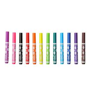 Keyroad Jumbo filctoll, 12 db, vegyes színek, mosható, nem mérgező, jumbo méret, könnyen megfogható a gyerekeknek - Filctoll