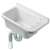 CR.smart Itali 2051B fehér műanyag falra szerelhető mosdó lefolyóval