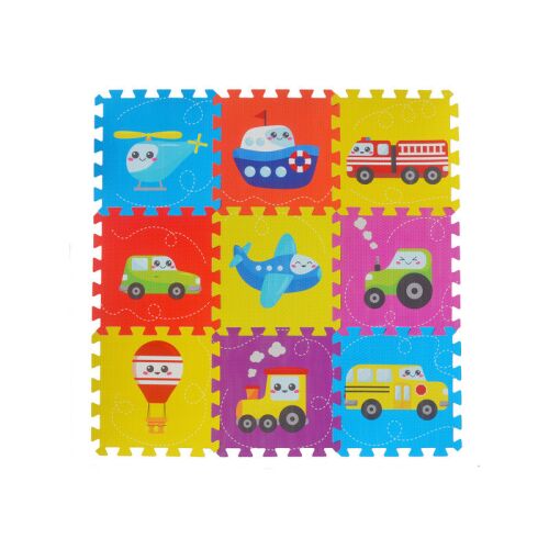 IPlay Vehicle Foam Puzzle Mat, colorful transportation themed play mat