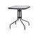 ModernHome 60cm square glass garden table with black metal frame, perfect for small patios or balconies