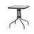 ModernHome 60cm square glass garden table with black metal frame, perfect for small patios or balconies