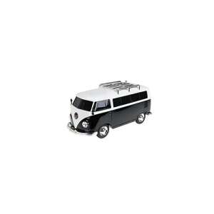 Black and white Volkswagen T1 bus shaped Bluetooth speaker with FM radio, MP3 player, and LED display - Audio