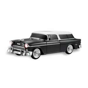 Difuzor Bluetooth Wster 1955 Chevrolet Nomad, negru și alb, vedere 3/4 - Boxe Portabile