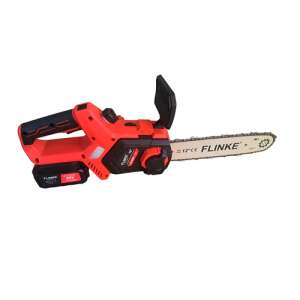 Flinke FK-8080 12 inch cordless chainsaw, red and black, with battery - Sumker