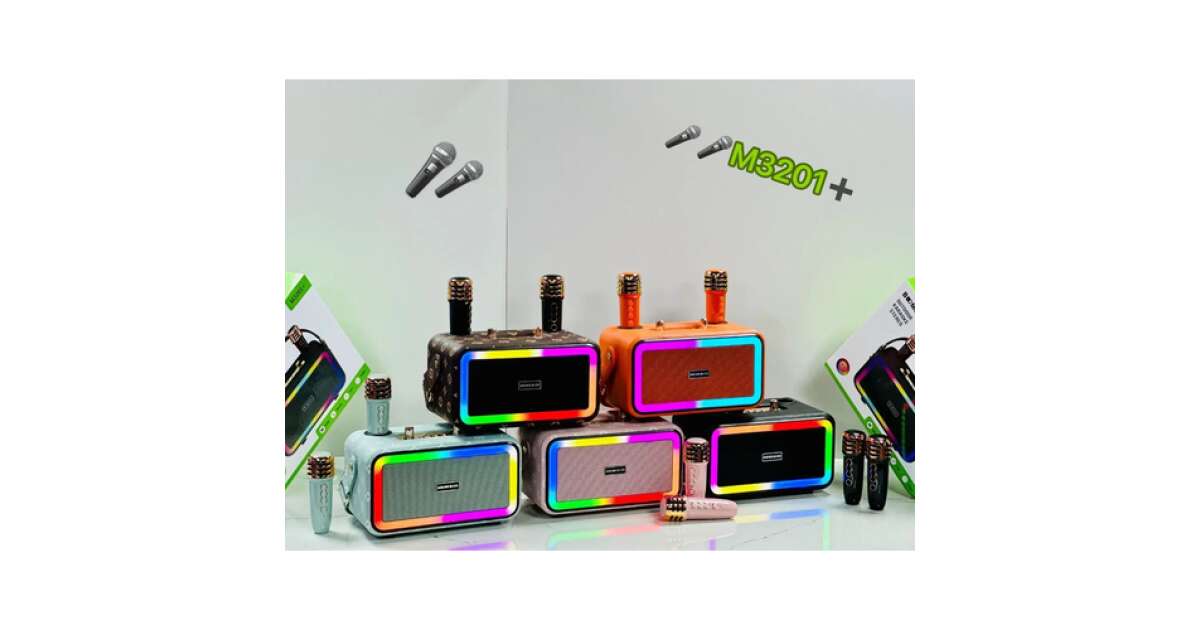 Booms Bass Outdoor Bluetooth Karaoke Speaker with 2 Microphones