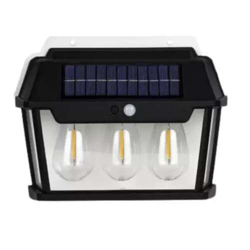 Solar Powered Motion Sensor Garden LED Lamp, Warm White, HW 999-3W