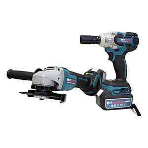 Hitman 62V cordless impact wrench and angle grinder set, HT/BBS-62X - Sumker