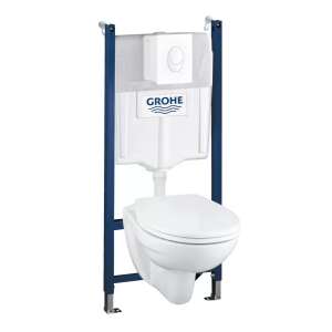 Grohe wall-mounted toilet set with concealed cistern, white - Toilet