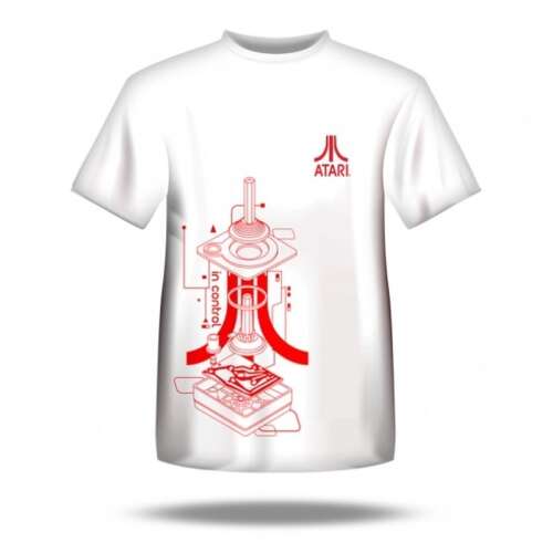 Blaze Entertainment, Atari T-Shirt, (XL), Controller/Logo (AP10), Retro, Fehér-Piros, Gaming póló 99379386