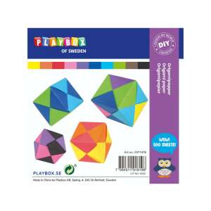 Playbox of Sweden origami paper, 500 sheets, 15x15cm, 10 colors, DIY, creative, origami - Playbox