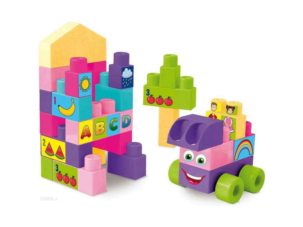 Set de blocuri de construc?ie mari cu elemente roz 26 piese - Wader