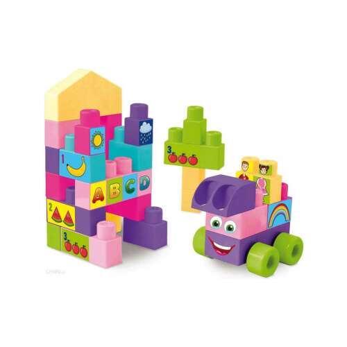 Wader Big Blocks Baustein-Set, rosa, gelb, grün, Alphabet, Zahlen, Lernspielzeug, Kleinkind, Baby, Vorschule, Bausteine, Bauspielzeug