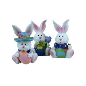 Set de 3 iepurași de Paște din ceramică, fiecare cu un design diferit, perfect pentru decorarea casei tale pentru sărbători - Decorațiuni de Paște