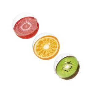 Bestway 46cm aufblasbarer Früchte-Strandball, 3er-Set, Erdbeere, Orange, Kiwi - Strandspielzeug