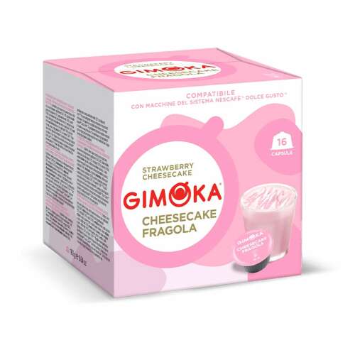 Gimoka epres sajttorta ízesítésű kávékapszula Dolce Gusto kompatibilis kávégépekhez, 16 db