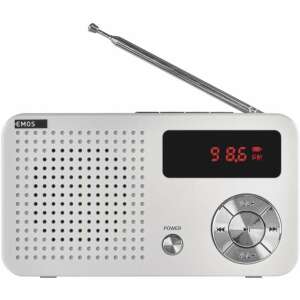 EMOS EM-213 FM rádió MP3 lejátszóval, fehér és szürke - EMOS
