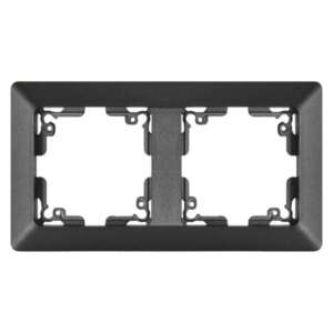 EMOS Kettős keret, antracit színű, két elektromos aljzathoz vagy kapcsolóhoz, vízszintes és függőleges szereléshez - Villanykapcsoló keret