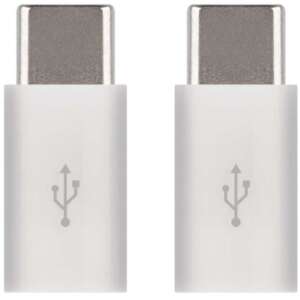 2 db EMOS Micro USB - USB-C átalakító adapter, fehér - USB kábel
