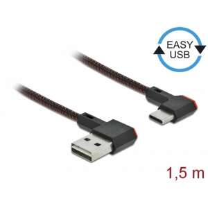 Delock EASY-USB 2.0 kábel derékszögű USB-A csatlakozóval USB-C csatlakozóhoz, 1,5m - USB kábel
