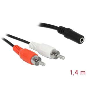 Delock 2 RCA - 3,5 mm sztereó jack audió kábel, 1,4 m - RCA kábel