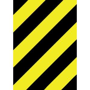 Veszélyjelző Csík - Öntapadó - Sárga-Fekete - A1 (210x297 mm)