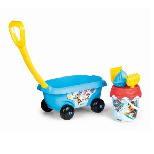 Smoby Patrula Cățelușilor Set de jucării pentru nisip cu cărucior, găleată, lopată, greblă și formă - Smoby Jucari pe nisip