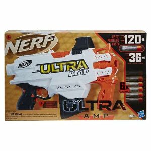 Nerf Ultra AMP szivacslövő játékfegyver, 6 Ultra lövedék, nagy hatótávolságú lövés - Hasbro