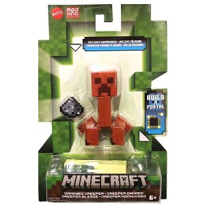 Mojang Minecraft Sérült Creeper Figura Portál Elemmel és Puskapor Kiegészítővel - Mojang