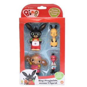 Bing Bunny Figure Set - Bing, Molly, Sula, Flop - 4 Piece Toy Set - Figure