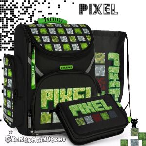 Starpak Gamer Pixel School Bag Set, ergonomic design, includes backpack, pencil case, and gym bag - Starpak