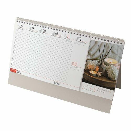 Asztali naptár 320mmx155mm, meditáció fehérlapok álló tartóval realsystem 2024. 178084887 - Naptár
