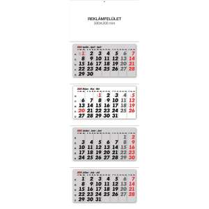 2024-es RealSystem 4 részes asztali naptár, 330mm x 1000mm, fehér papír - REALSYSTEM