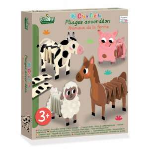 Crealign Farm állatok harmonika hajtogatós készlet, 4 állatfigura hajtogatáshoz, kézműves tevékenység gyerekeknek, 3 éves kortól - Crealign
