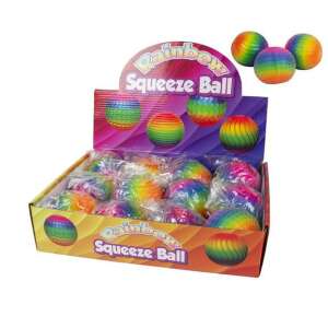 Szivárványos nyomkodható labda, stresszlabda gyerekeknek, 7 cm, Magni - Stresszlabda