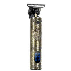 Soulima beard and hair trimmer 19590, gold color with blue LCD display showing battery level - Beard Trimmer
