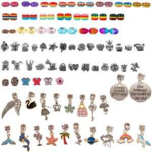 Kruzzel Gyöngyfűző Szett - 107 db Gyöngy, Medál, Karkötő és Nyaklánc