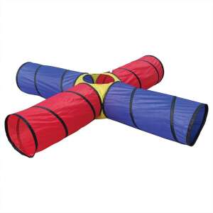 Wonderland 4-way play tunnel for kids, red, blue and yellow, 48x250x250 cm - Play Tent & Tunnel