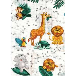 Mintás textil pelenka szafari állatokkal, 1 db-os - Textil pelenka