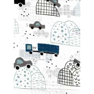 Textil pelenka autó és teherautó mintával - Textil pelenka