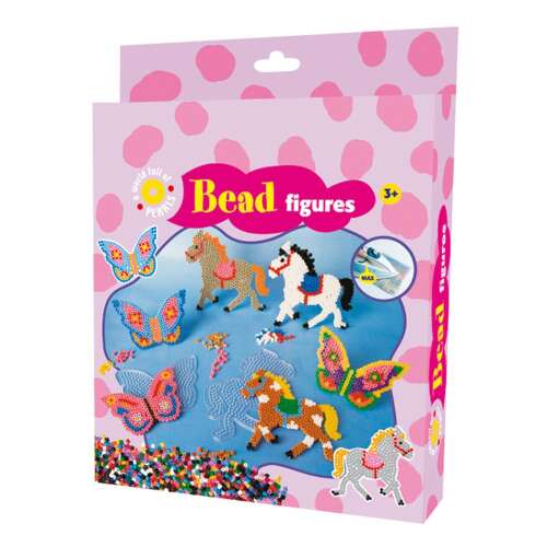 Playbox Gyöngykép figurák, 2000 db, ló és pillangó mintával, kézműves készlet gyerekeknek