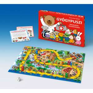 Gyógypuszi настолна игра за предучилищна възраст, с плюшен лекар и цветна игрална дъска - Настолна игра и Маса за джаги и аксесоари