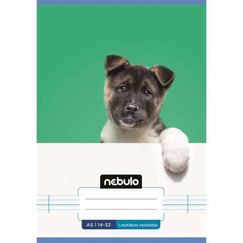 Nebulo A5 14-32 lined notebook with a cute puppy on the cover