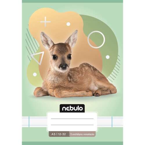 Notebook, a5, 3rd grade ruler, 12-32, animal patterns, 16 pcs/pack nebulo